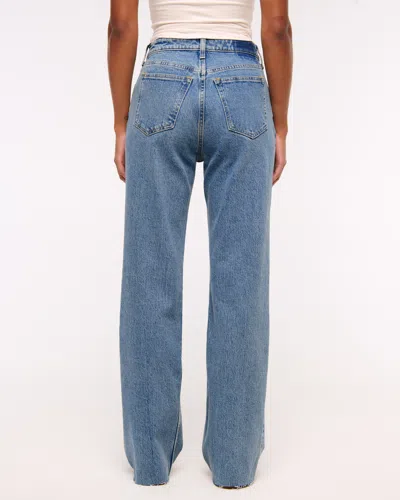 Abercrombie & Fitch Curve Love High Rise 90s Relaxed Frayed Hem Jean