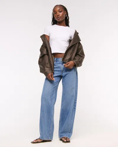 Abercrombie & Fitch Low Rise Ultra Loose Jean In Blue
