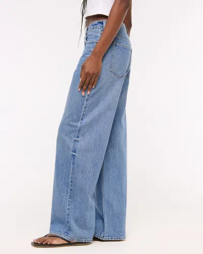 Abercrombie & Fitch Low Rise Ultra Loose Jean In Blue