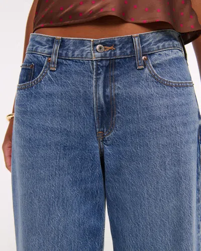 Abercrombie & Fitch Curve Love Low Rise Ultra Loose Jean In Blue