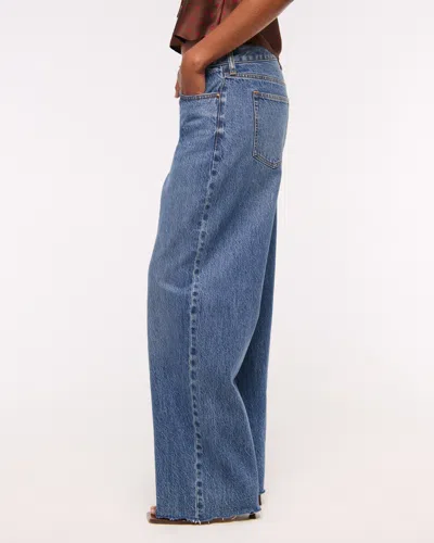 Abercrombie & Fitch Curve Love Low Rise Ultra Loose Jean In Blue