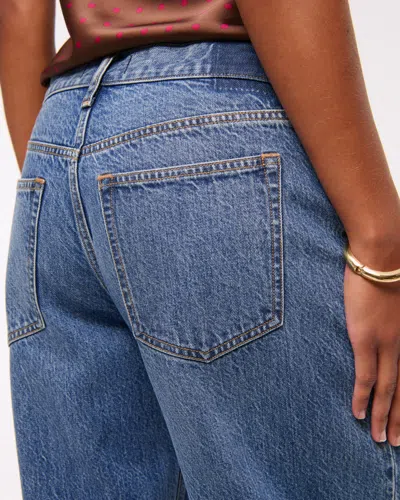 Abercrombie & Fitch Curve Love Low Rise Ultra Loose Jean In Blue