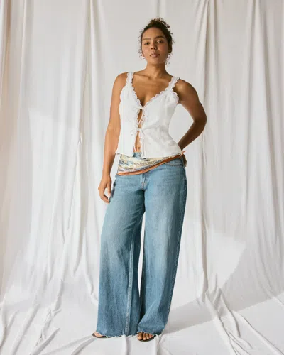 Abercrombie & Fitch Curve Love Low Rise Ultra Loose Jean In Blue