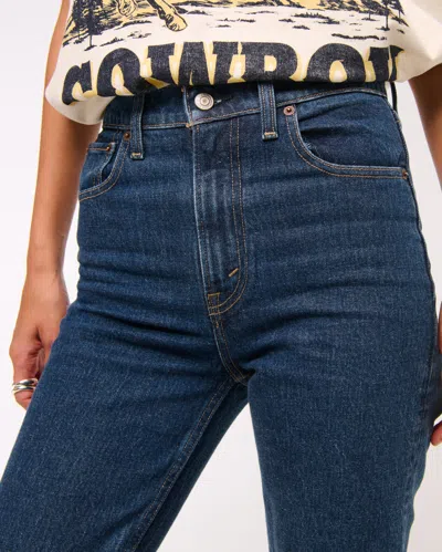 Abercrombie & Fitch Ultra High Rise 90s Straight Jean In Blue