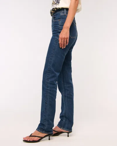 Abercrombie & Fitch Ultra High Rise 90s Straight Jean In Blue