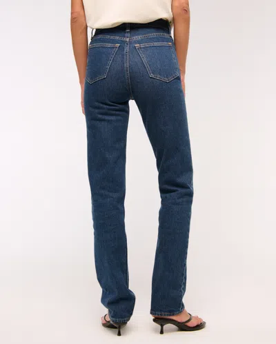 Abercrombie & Fitch Ultra High Rise 90s Straight Jean In Blue