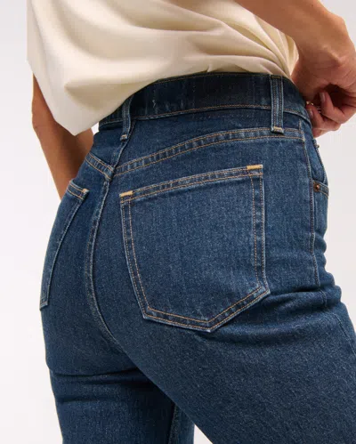 Abercrombie & Fitch Ultra High Rise 90s Straight Jean In Blue