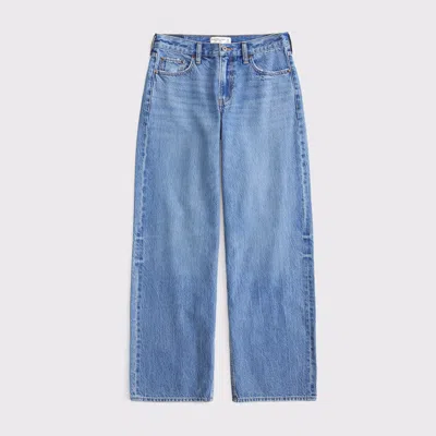 Abercrombie & Fitch Curve Love Low Rise Ultra Loose Jean In Blue
