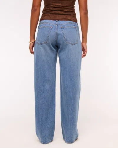 Abercrombie & Fitch Curve Love Low Rise Ultra Loose Jean In Blue