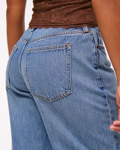 Abercrombie & Fitch Curve Love Low Rise Ultra Loose Jean In Blue