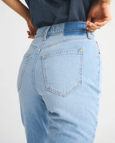 Abercrombie & Fitch Ultra High Rise Ankle Straight Jean In Blue