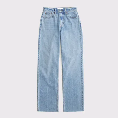 Abercrombie & Fitch High Rise Loose Jean In Blue