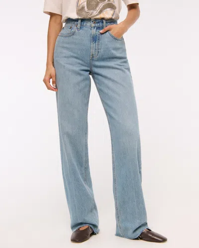 Abercrombie & Fitch High Rise Loose Jean In Blue