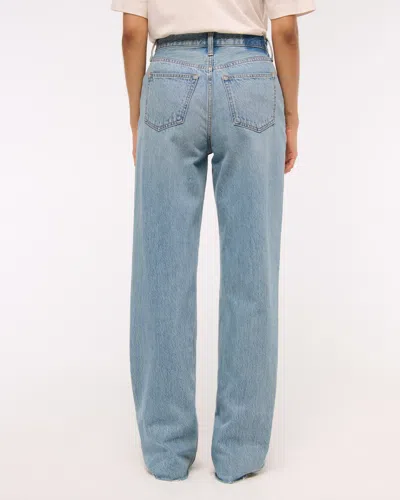 Abercrombie & Fitch High Rise Loose Jean In Blue