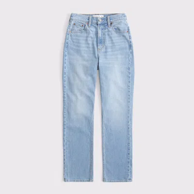 Abercrombie & Fitch Curve Love Ultra High Rise Ankle Straight Jean In Brown