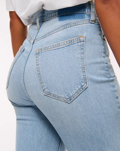 Abercrombie & Fitch Curve Love Ultra High Rise Ankle Straight Jean In Brown