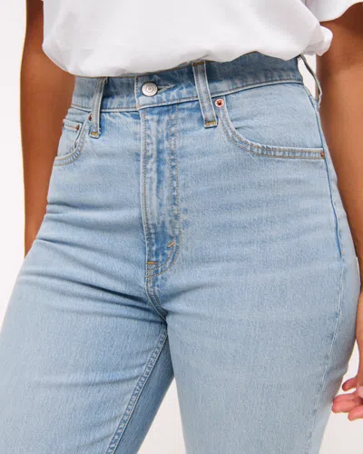 Abercrombie & Fitch Curve Love Ultra High Rise Ankle Straight Jean In Brown