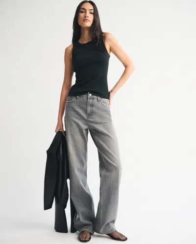 Abercrombie & Fitch High Rise Loose Jean In Gray