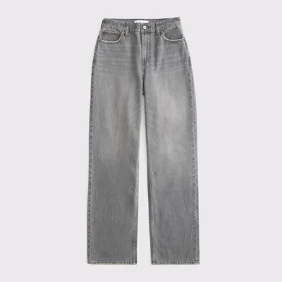 Abercrombie & Fitch High Rise Loose Jean In Gray
