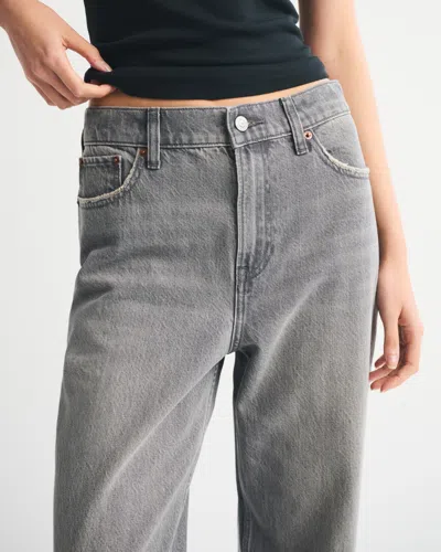 Abercrombie & Fitch High Rise Loose Jean In Gray