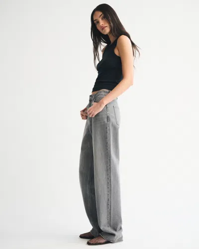 Abercrombie & Fitch High Rise Loose Jean In Gray