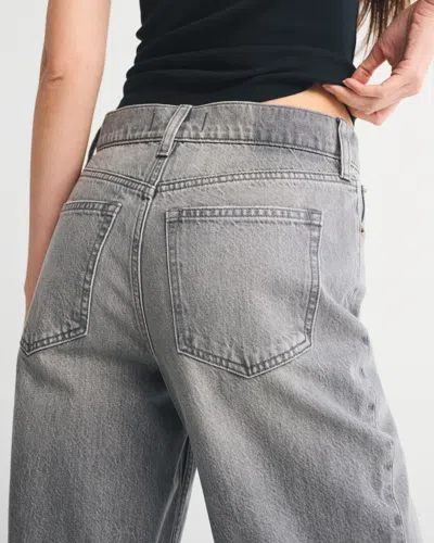 Abercrombie & Fitch High Rise Loose Jean In Gray