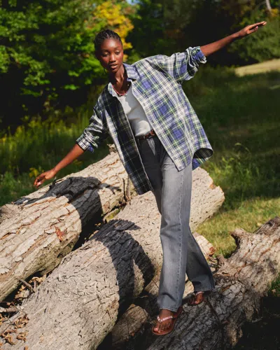 Abercrombie & Fitch High Rise Loose Jean In Gray