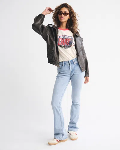 Abercrombie & Fitch Mid Rise Bootcut Braided Waistband Jean In Blue