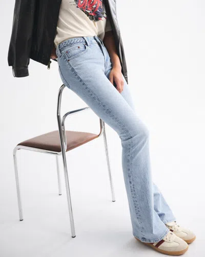Abercrombie & Fitch Mid Rise Bootcut Braided Waistband Jean In Blue