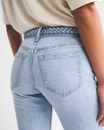 Abercrombie & Fitch Mid Rise Bootcut Braided Waistband Jean In Blue