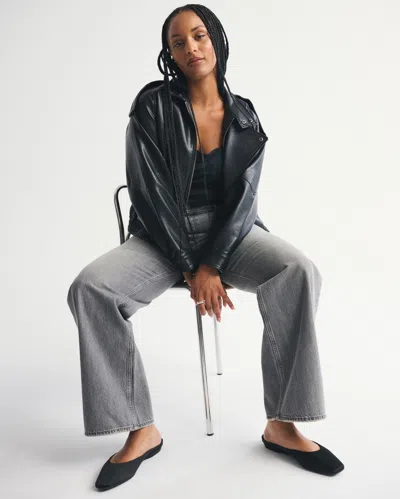 Abercrombie & Fitch Curve Love High Rise Loose Jean In Black