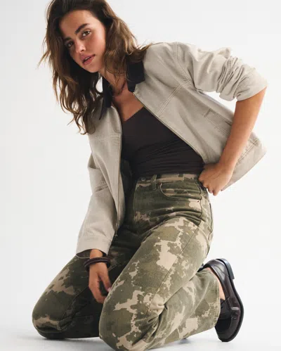 Abercrombie & Fitch High Rise 90s Relaxed Camo Print Jean In Multi