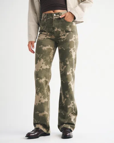 Abercrombie & Fitch High Rise 90s Relaxed Camo Print Jean In Multi
