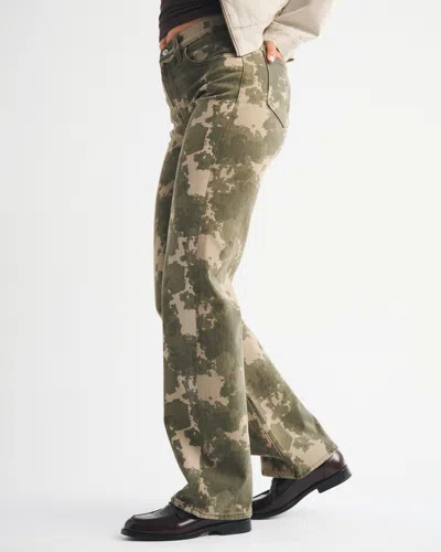 Abercrombie & Fitch High Rise 90s Relaxed Camo Print Jean In Multi