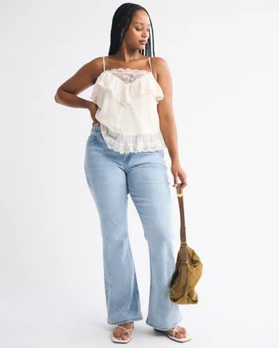 Abercrombie & Fitch Curve Love Mid Rise Bootcut Braided Waistband Jean