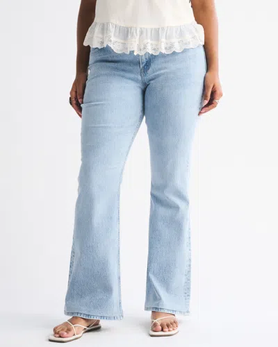 Abercrombie & Fitch Curve Love Mid Rise Bootcut Braided Waistband Jean
