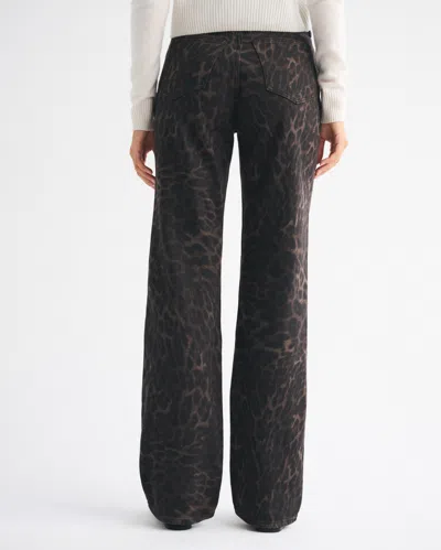 Abercrombie & Fitch High Rise 90s Relaxed Leopard Print Jean In Black