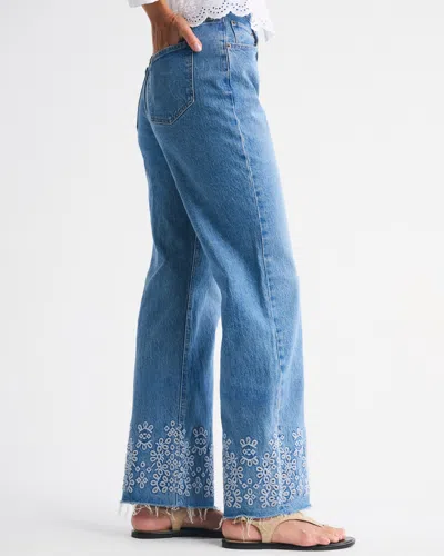 Abercrombie & Fitch Curve Love High Rise 90s Relaxed Cutwork Embroidered Jean