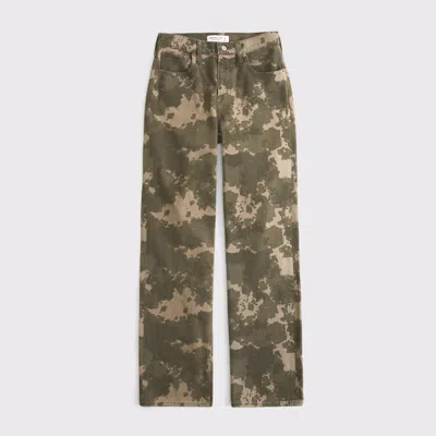 Abercrombie & Fitch Curve Love High Rise 90s Relaxed Camo Print Jean
