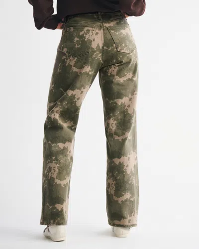 Abercrombie & Fitch Curve Love High Rise 90s Relaxed Camo Print Jean
