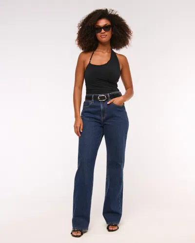 Abercrombie & Fitch Curve Love High Rise 90s Relaxed Jean In Black