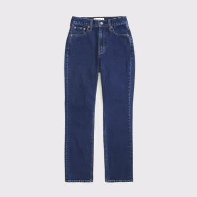 Abercrombie & Fitch Curve Love Ultra High Rise Ankle Straight Jean In Blue