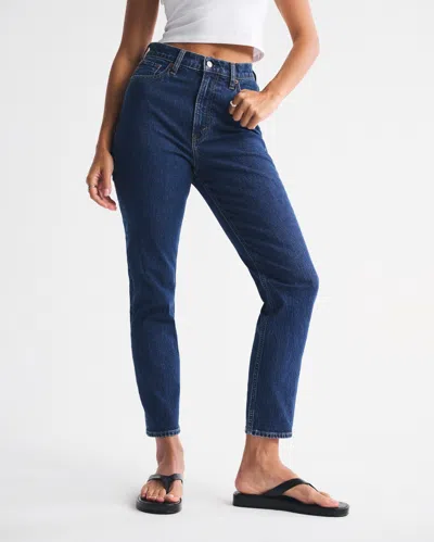 Abercrombie & Fitch Curve Love Ultra High Rise Ankle Straight Jean In Blue