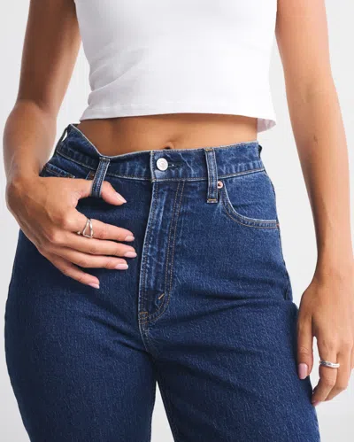 Abercrombie & Fitch Curve Love Ultra High Rise Ankle Straight Jean In Blue