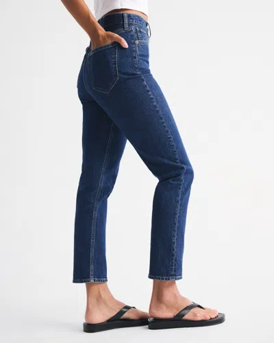 Abercrombie & Fitch Curve Love Ultra High Rise Ankle Straight Jean In Blue