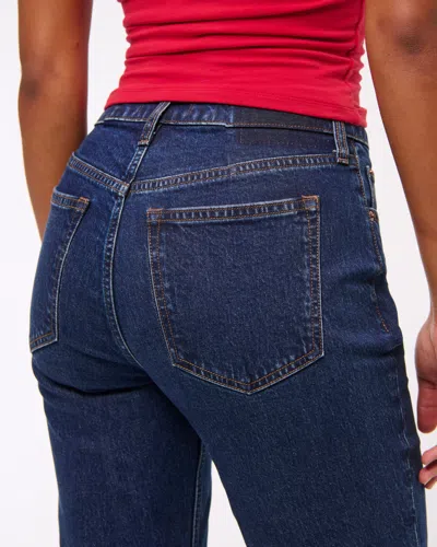 Abercrombie & Fitch Curve Love Mid Rise Bootcut Jean In Blue