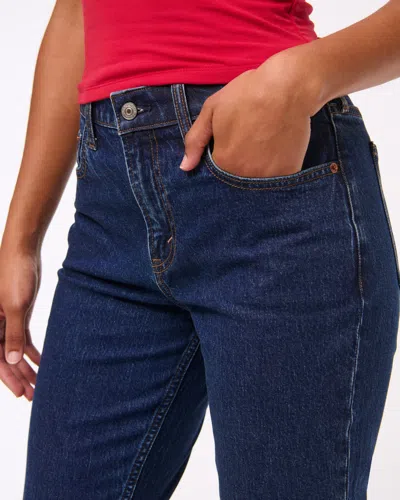 Abercrombie & Fitch Curve Love Mid Rise Bootcut Jean In Blue