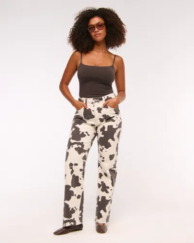 Abercrombie & Fitch Curve Love  High Rise 90s Relaxed Pony Print Jean