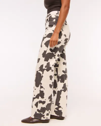 Abercrombie & Fitch Curve Love  High Rise 90s Relaxed Pony Print Jean