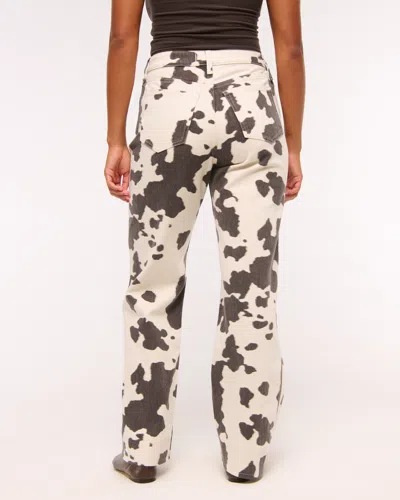 Abercrombie & Fitch Curve Love  High Rise 90s Relaxed Pony Print Jean